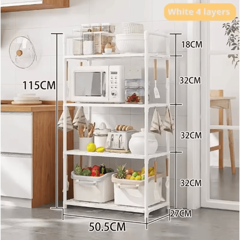 Multilayer Kitchen Storage Shelf Microwave Oven Rack Space Saver 8