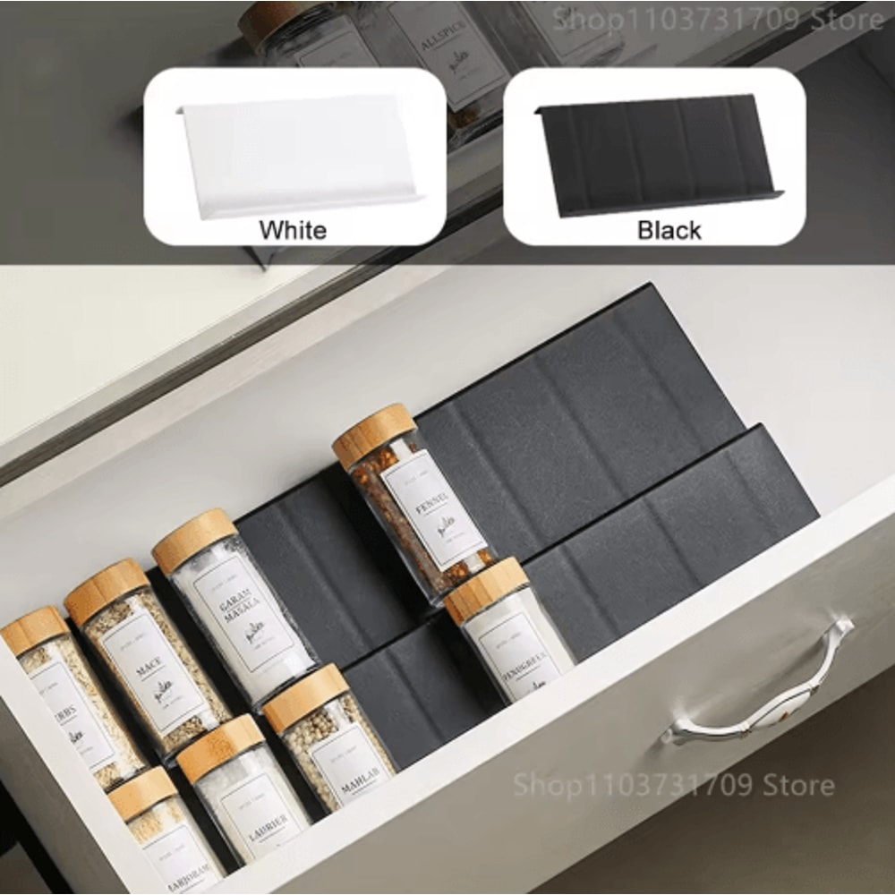 4Layer Adjustable Spice Rack Organizer For Drawer Pantry Storage 9