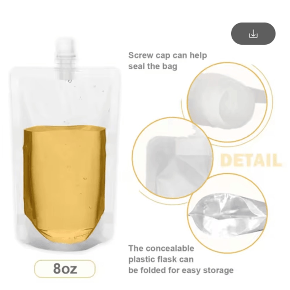 Reusable Drink Pouch With Spout Portable Juice Beverage Storage Bags 14