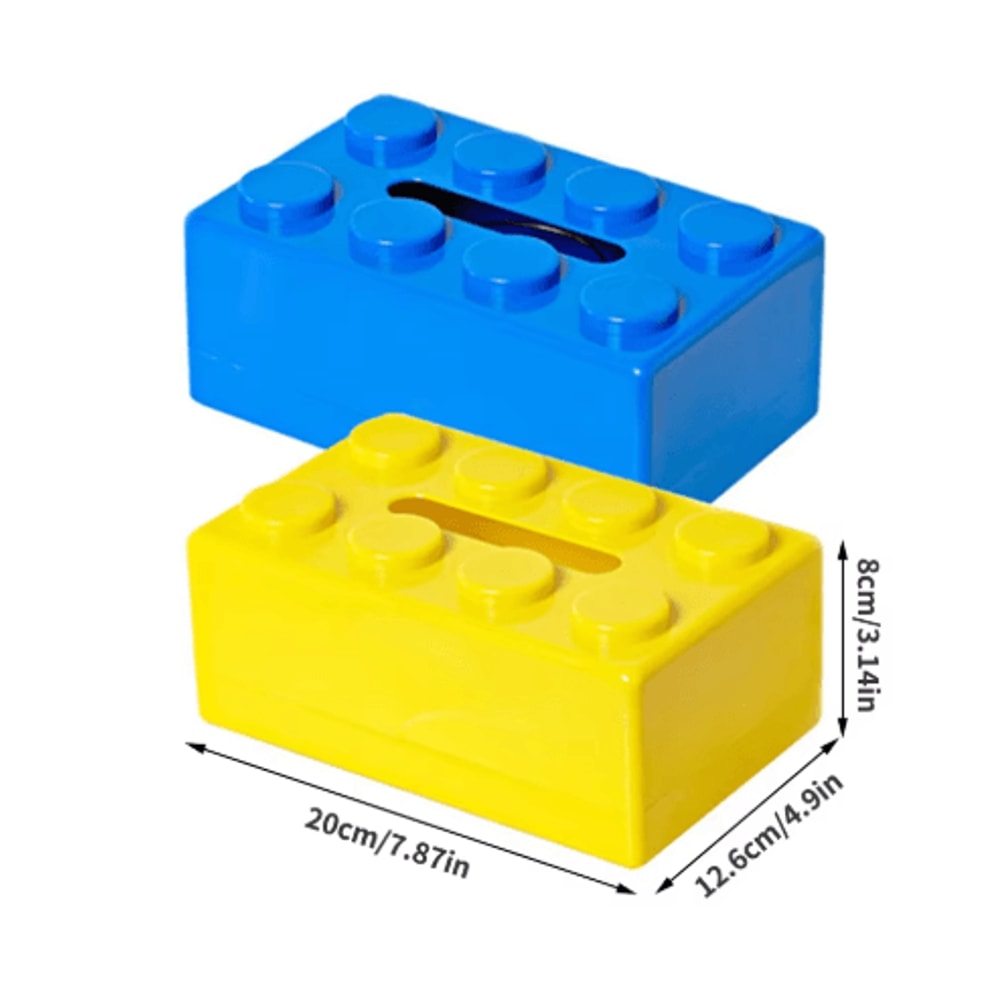 Creative Cartoon Building Block Tissue Box Holder Decorative Napkin Storage Box 5