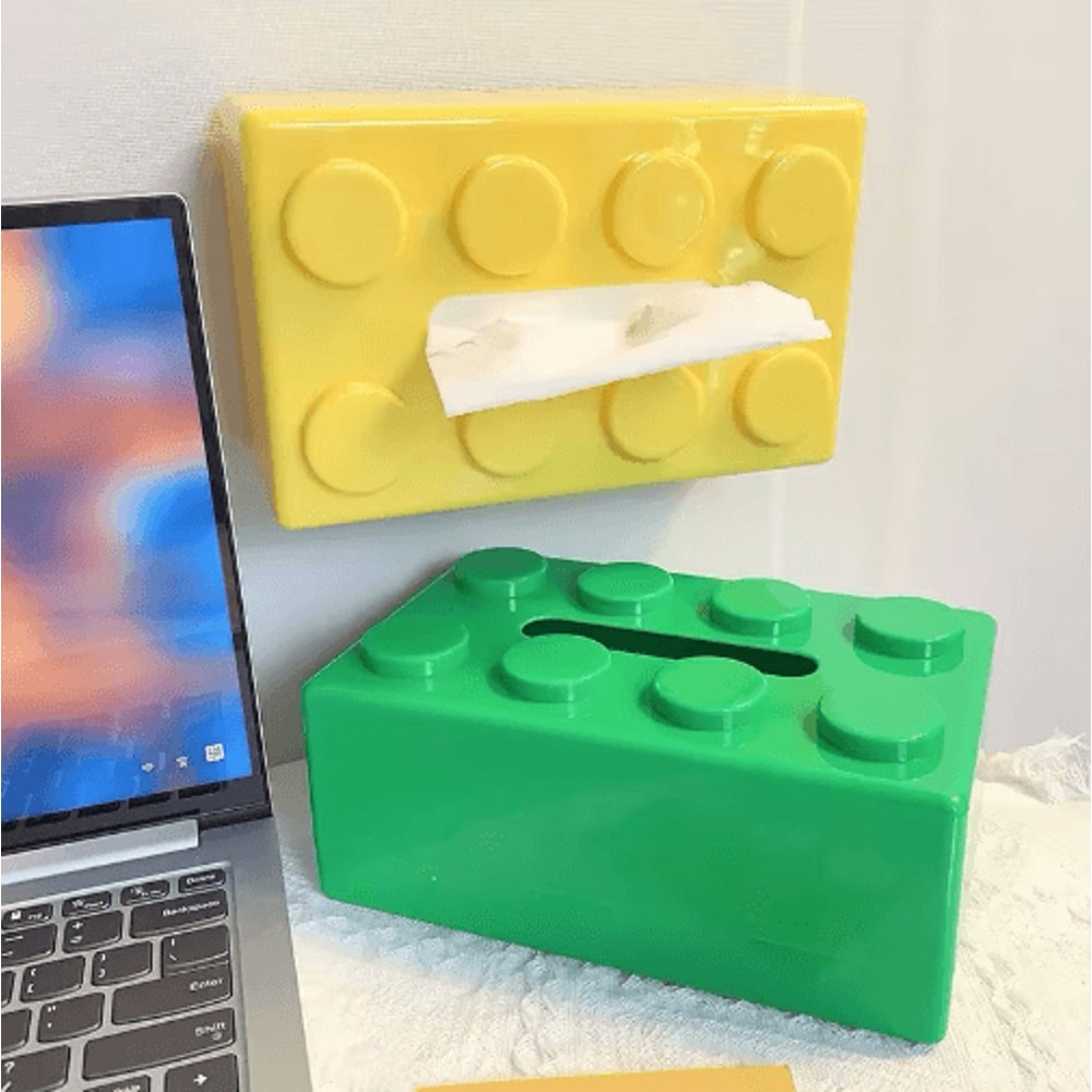 Creative Cartoon Building Block Tissue Box Holder Decorative Napkin Storage Box 8
