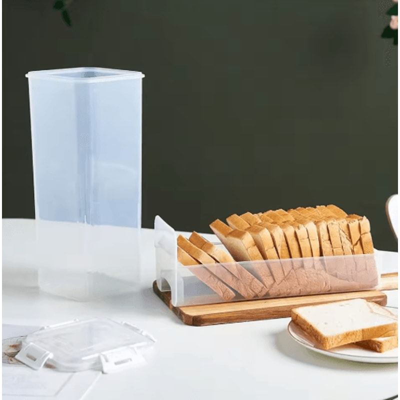 Clear Airtight Bread Loaf Container With Lid Fresh Bread Storage Box 1