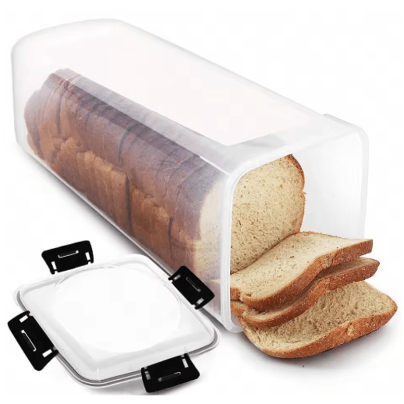 Clear Airtight Bread Loaf Container With Lid Fresh Bread Storage Box 3