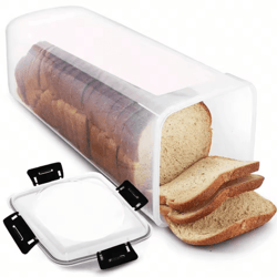 clear airtight bread loaf container with lid – fresh bread storage box