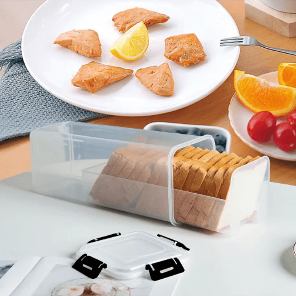 Clear Airtight Bread Loaf Container With Lid Fresh Bread Storage Box 5