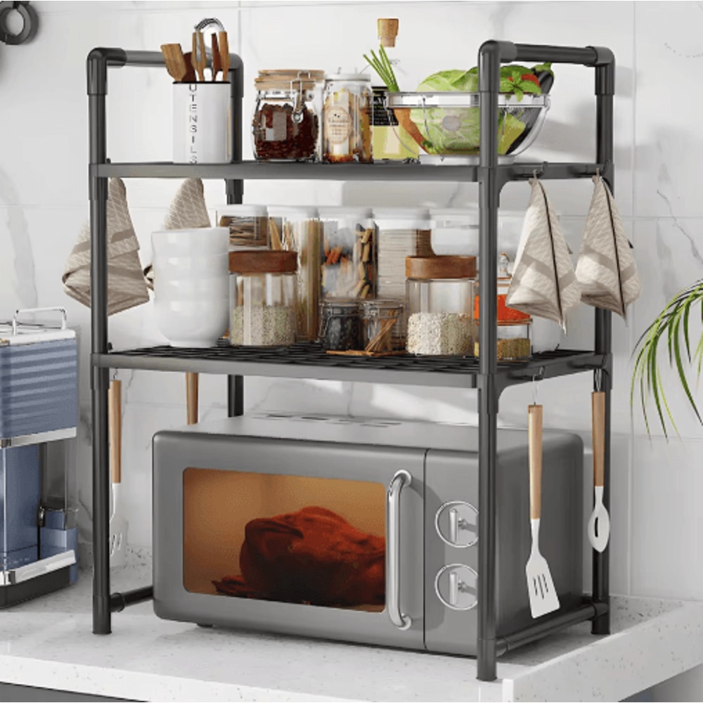 SpaceSaving Microwave Oven Rack Kitchen Countertop Organizer Shelf 7