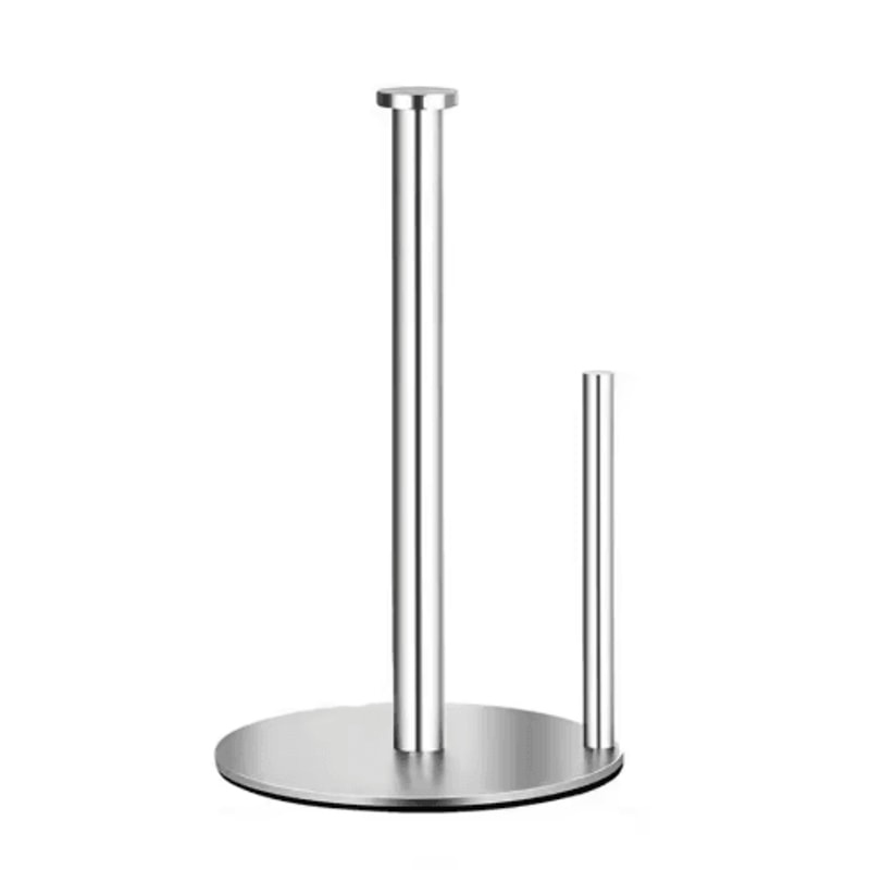 Stainless Steel Kitchen Roll Holder With Weighted Base SpaceSaving Countertop Paper Towel Stand 1