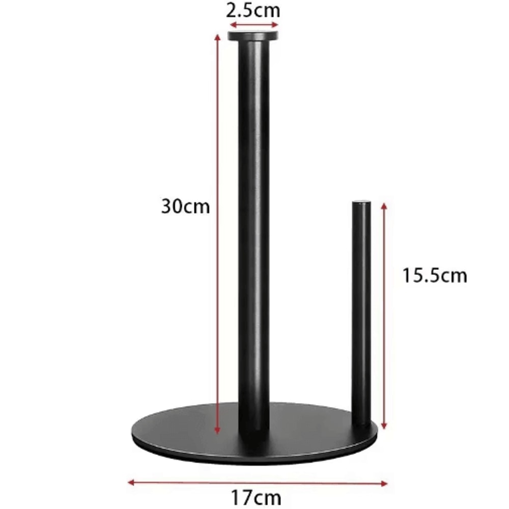 Stainless Steel Kitchen Roll Holder With Weighted Base SpaceSaving Countertop Paper Towel Stand 3