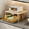 Modern Wood Metal Microwave Oven Rack SpaceSaving Kitchen Storage Shelf 5