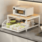 Modern Wood Metal Microwave Oven Rack SpaceSaving Kitchen Storage Shelf 6