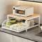 Modern Wood Metal Microwave Oven Rack SpaceSaving Kitchen Storage Shelf 6