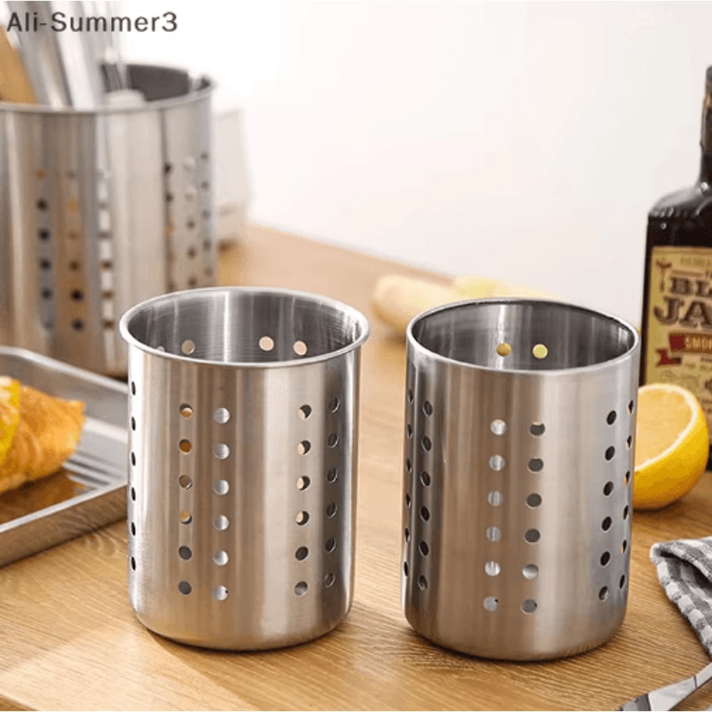 Stainless Steel Cutlery Holder Utensil Drainer MultiCompartment Kitchen Organizer 7