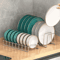 Expandable Dish Drying Rack With Drip Tray Compact Kitchen Plate Organizer 4