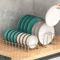 Expandable Dish Drying Rack With Drip Tray Compact Kitchen Plate Organizer 4