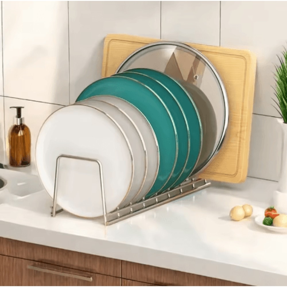 Expandable Dish Drying Rack With Drip Tray Compact Kitchen Plate Organizer 0