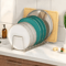 Expandable Dish Drying Rack With Drip Tray Compact Kitchen Plate Organizer 0