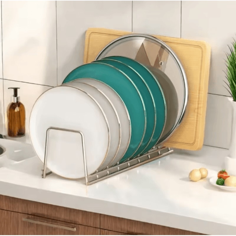 Expandable Dish Drying Rack With Drip Tray Compact Kitchen Plate Organizer 0