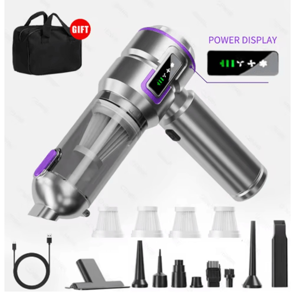 Mini Portable Car Vacuum Cleaner With Blower HighPower Handheld Cleaner 1