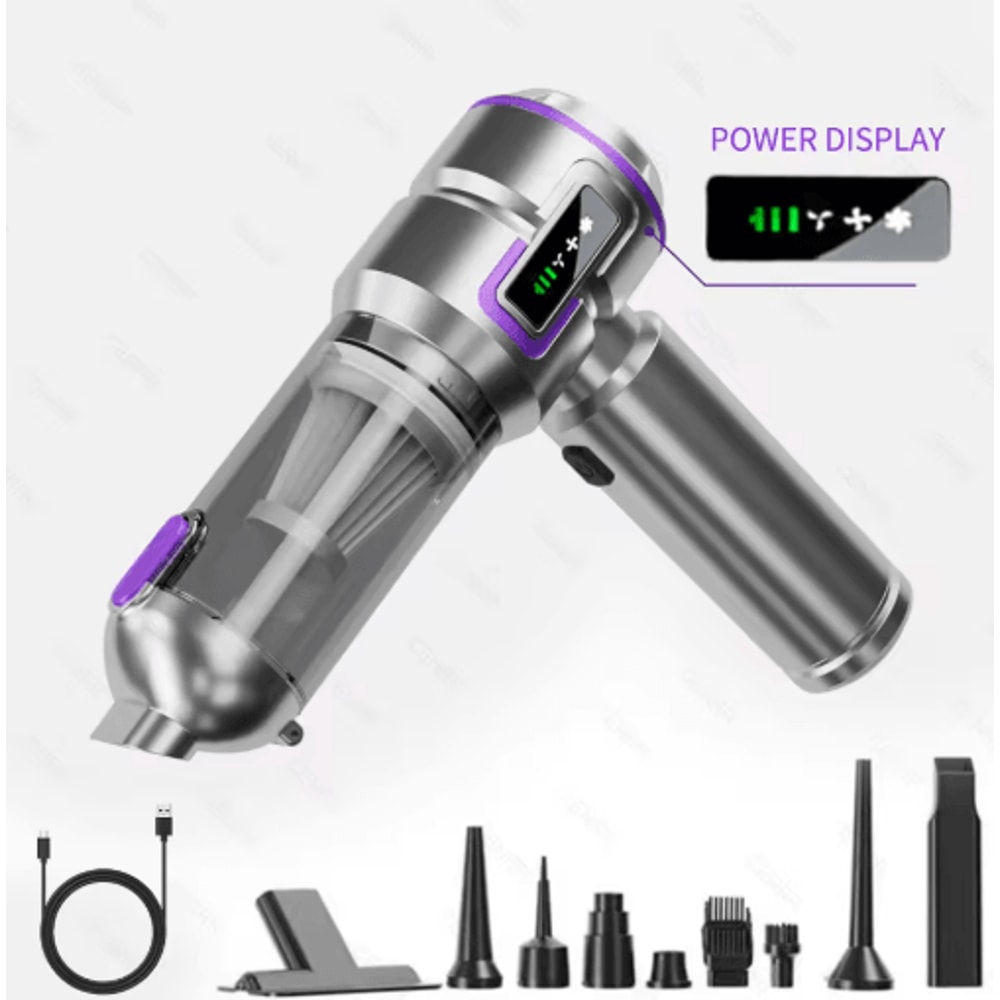 Mini Portable Car Vacuum Cleaner With Blower HighPower Handheld Cleaner 4