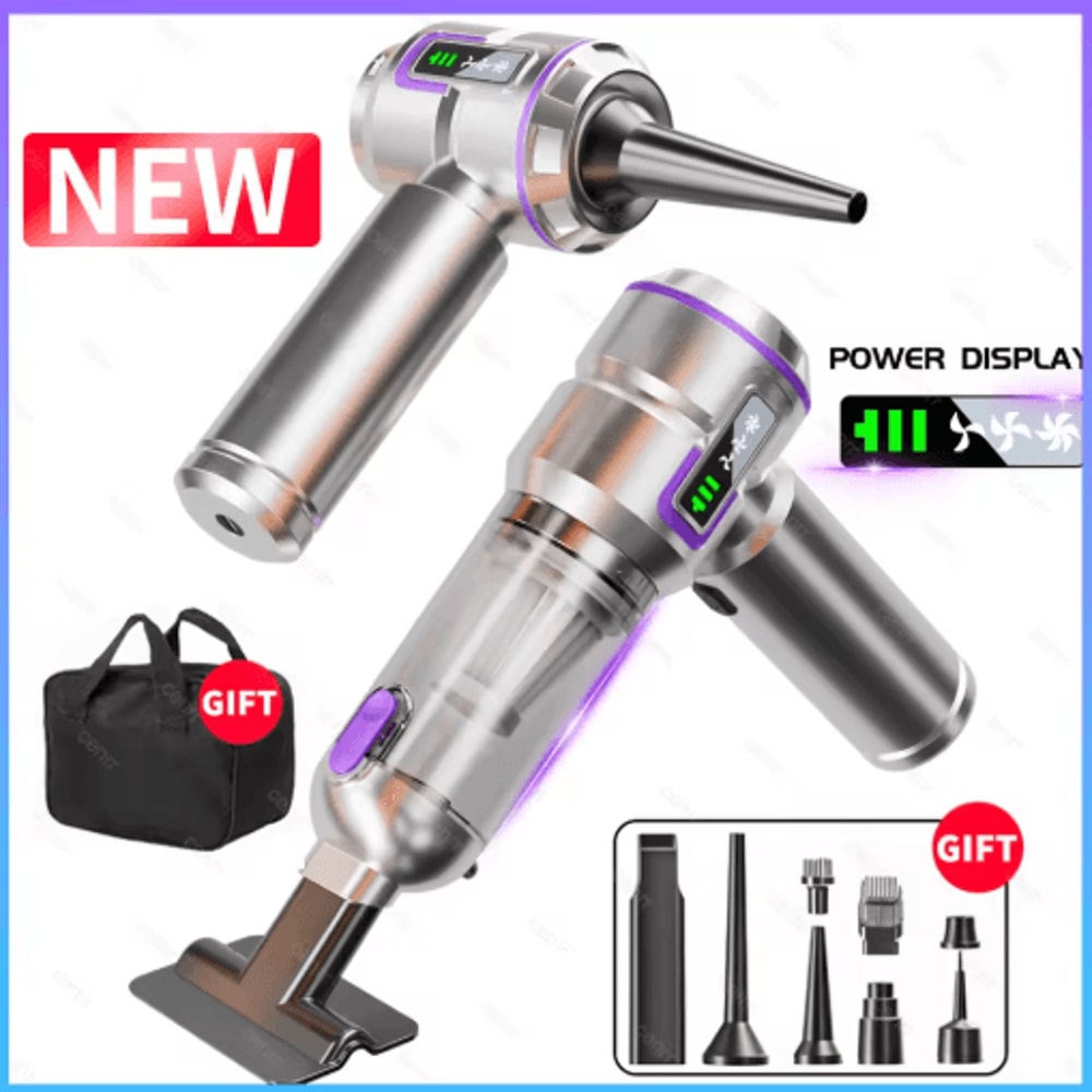 Mini Portable Car Vacuum Cleaner With Blower HighPower Handheld Cleaner 0
