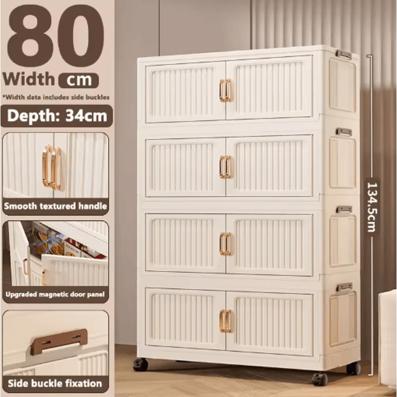 Multifunction Folding Storage Cabinet Dustproof Portable Wardrobe Organizer 1