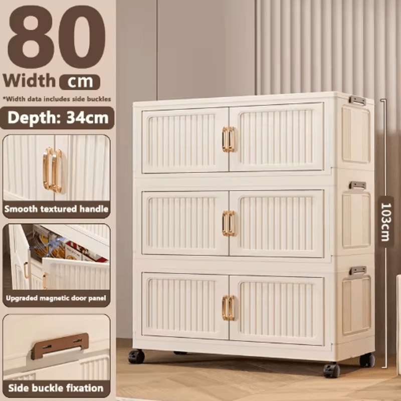Multifunction Folding Storage Cabinet Dustproof Portable Wardrobe Organizer 3