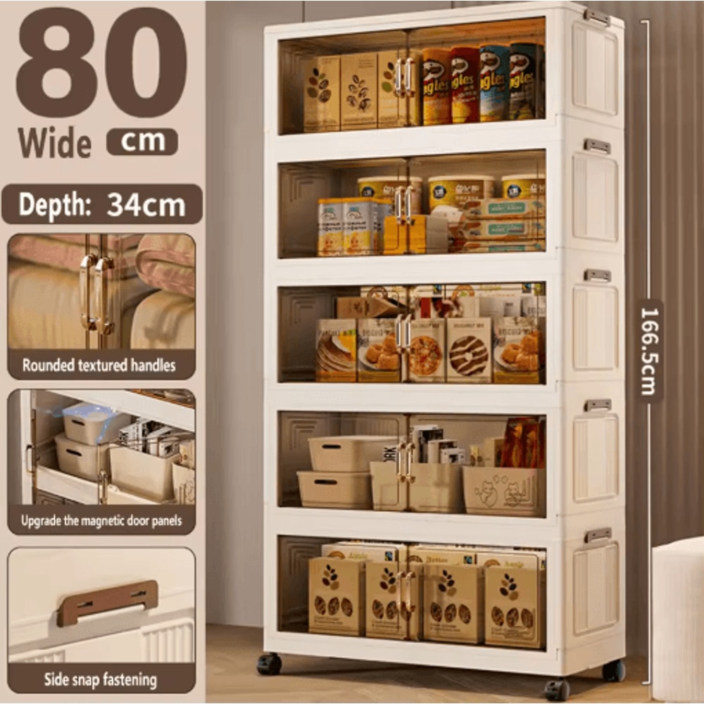 Multifunction Folding Storage Cabinet Dustproof Portable Wardrobe Organizer 4