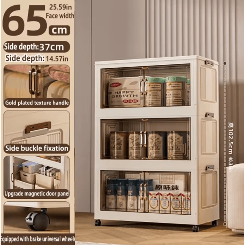Multifunction Folding Storage Cabinet Dustproof Portable Wardrobe Organizer 10