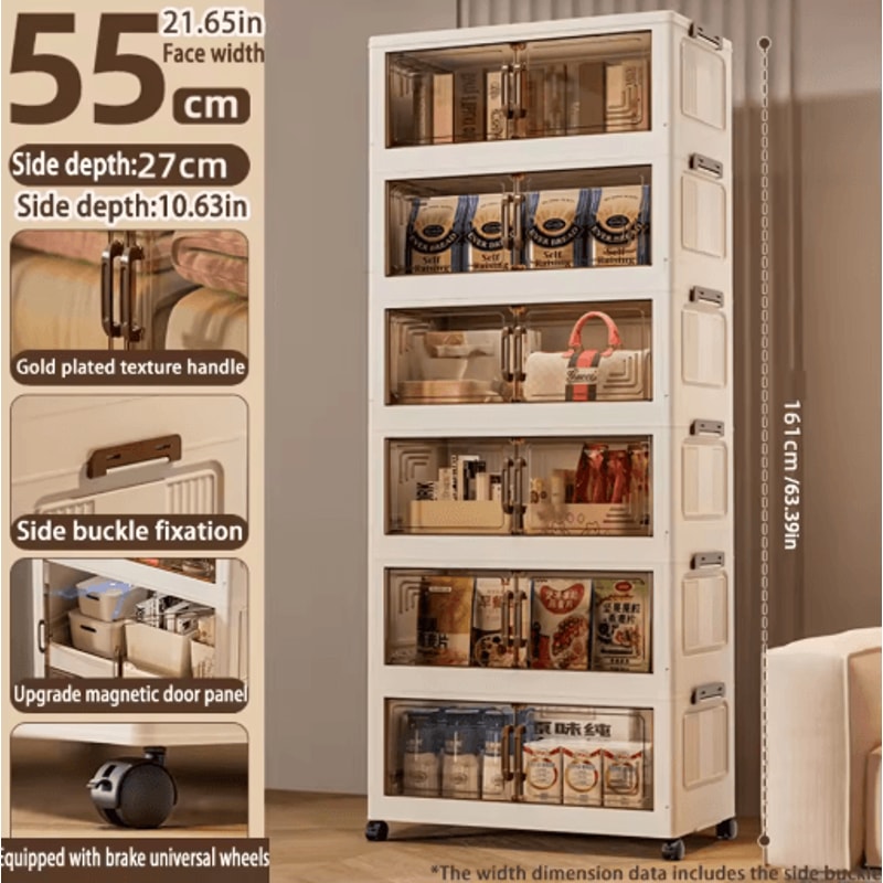 Multifunction Folding Storage Cabinet Dustproof Portable Wardrobe Organizer 13