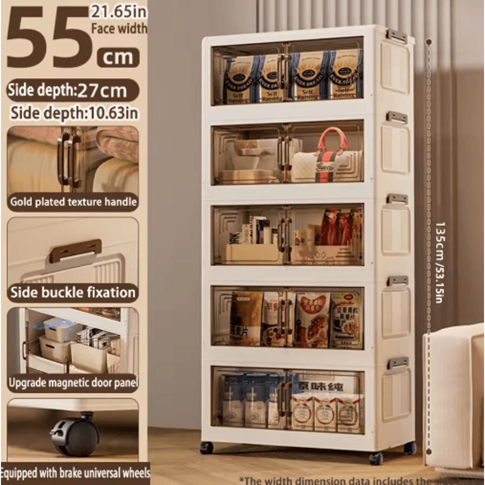 Multifunction Folding Storage Cabinet Dustproof Portable Wardrobe Organizer 14