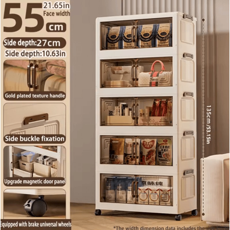 Multifunction Folding Storage Cabinet Dustproof Portable Wardrobe Organizer 14