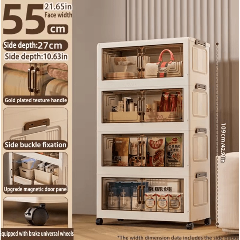 Multifunction Folding Storage Cabinet Dustproof Portable Wardrobe Organizer 15