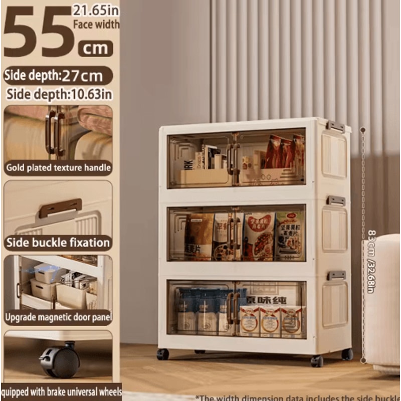 Multifunction Folding Storage Cabinet Dustproof Portable Wardrobe Organizer 16