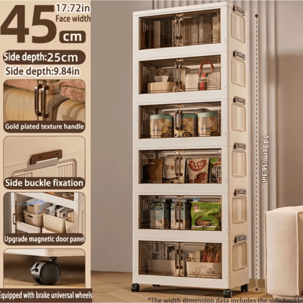 Multifunction Folding Storage Cabinet Dustproof Portable Wardrobe Organizer 19