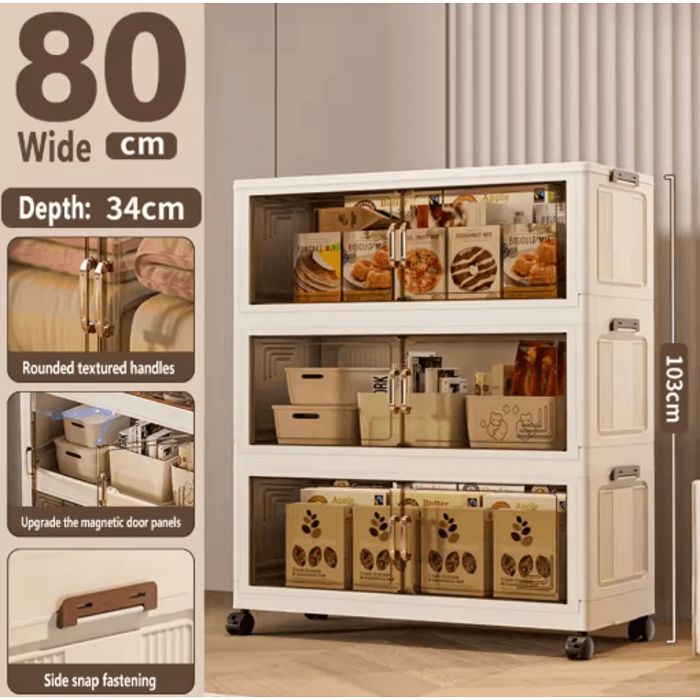 Multifunction Folding Storage Cabinet Dustproof Portable Wardrobe Organizer 6