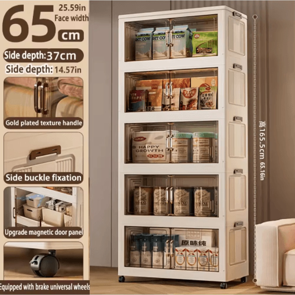 Multifunction Folding Storage Cabinet Dustproof Portable Wardrobe Organizer 8