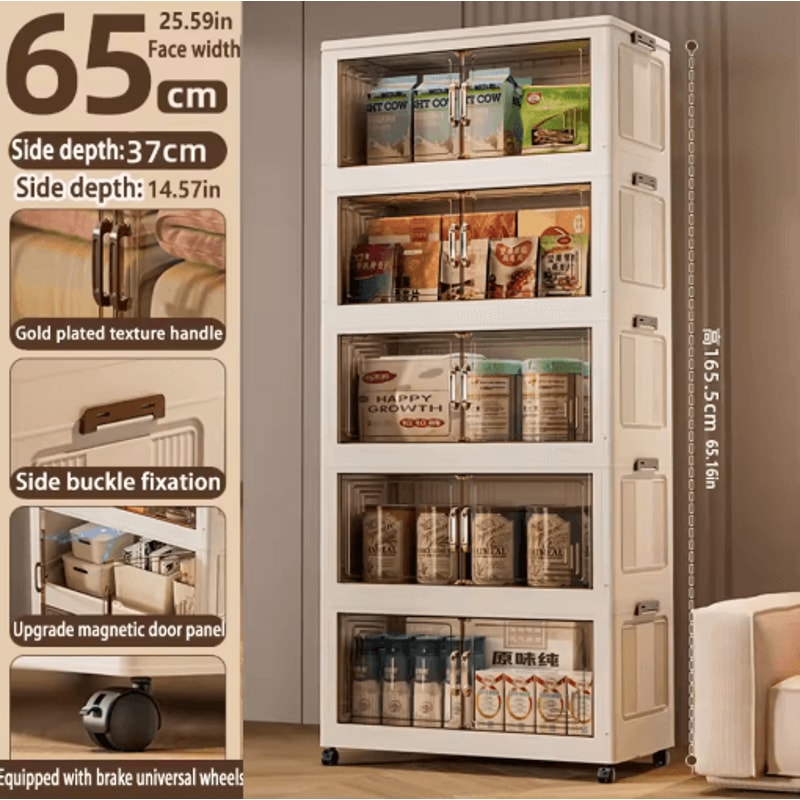 Multifunction Folding Storage Cabinet Dustproof Portable Wardrobe Organizer 8