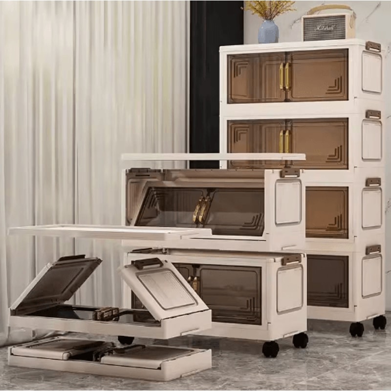 Multifunction Folding Storage Cabinet Dustproof Portable Wardrobe Organizer 26