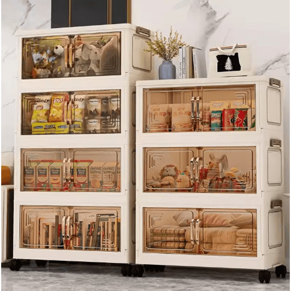Multifunction Folding Storage Cabinet Dustproof Portable Wardrobe Organizer 0