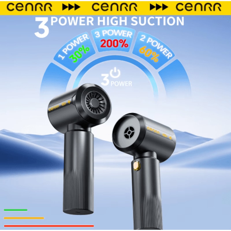 CENRR Cordless Car Vacuum Cleaner With Battery Display 7500mAh Portable Handheld Cleaner 8