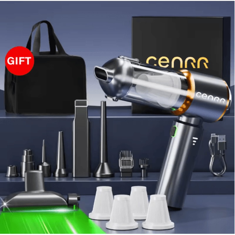 CENRR 2025 Mini Cordless Car Vacuum Cleaner Portable Handheld Blower Power Cleaner 1
