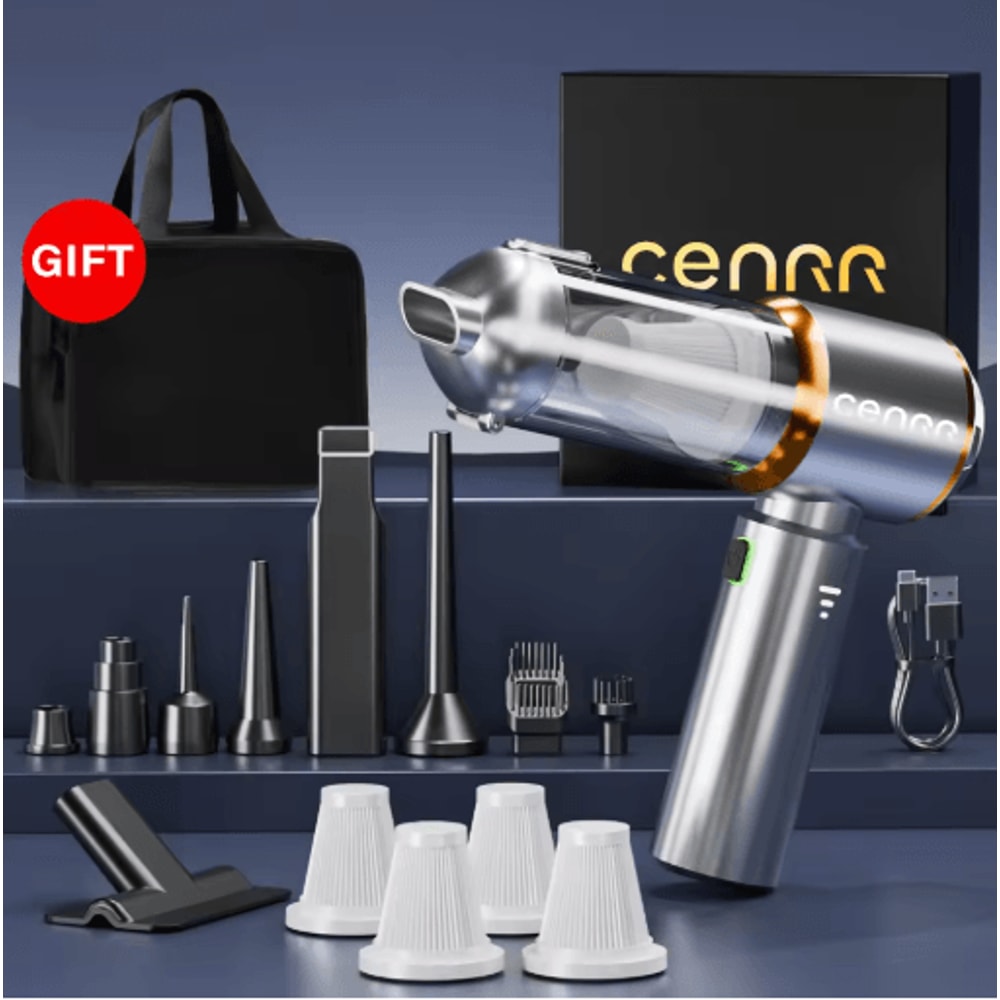 CENRR 2025 Mini Cordless Car Vacuum Cleaner Portable Handheld Blower Power Cleaner 4