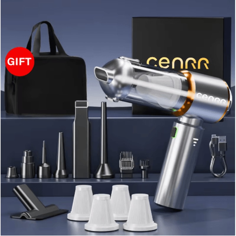 CENRR 2025 Mini Cordless Car Vacuum Cleaner Portable Handheld Blower Power Cleaner 4