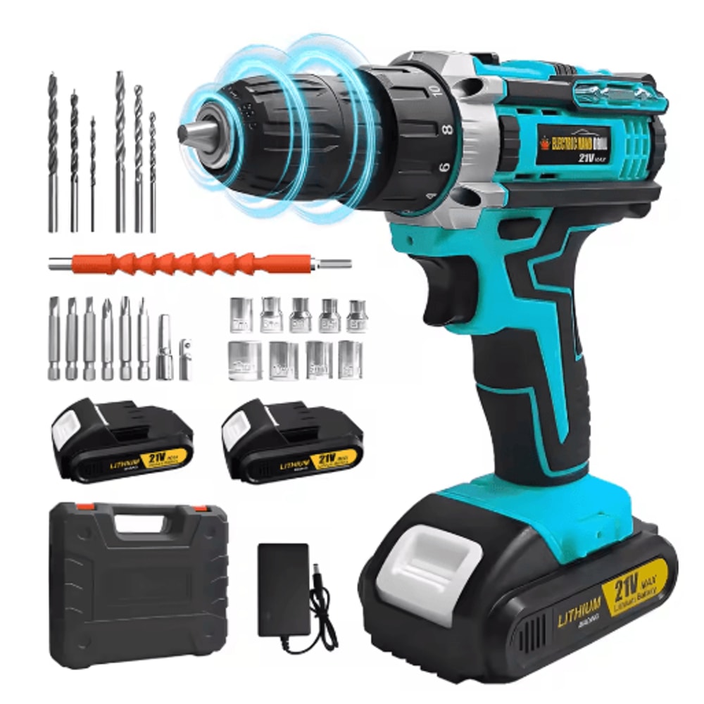 Electric Screwdriver Set Cordless Drill Kit Lithium Battery Drill Home DIY Tool Kit Electric Hand D 1