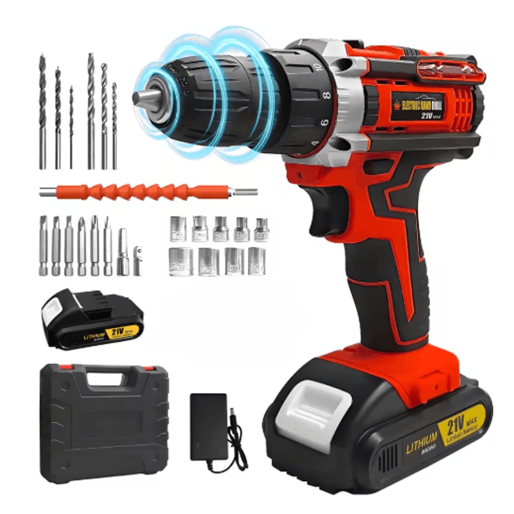 Electric Screwdriver Set Cordless Drill Kit Lithium Battery Drill Home DIY Tool Kit Electric Hand D 2