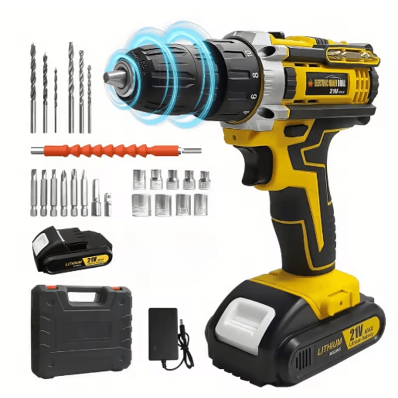 Electric Screwdriver Set Cordless Drill Kit Lithium Battery Drill Home DIY Tool Kit Electric Hand D 4