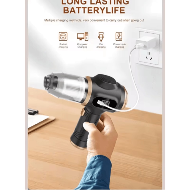 2in1 Cordless Air Duster Vacuum Portable Handheld Cleaner With Digital Display 6