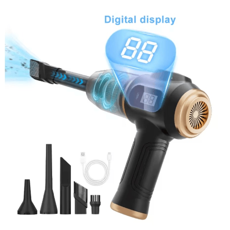 2in1 Cordless Air Duster Vacuum Portable Handheld Cleaner With Digital Display 0