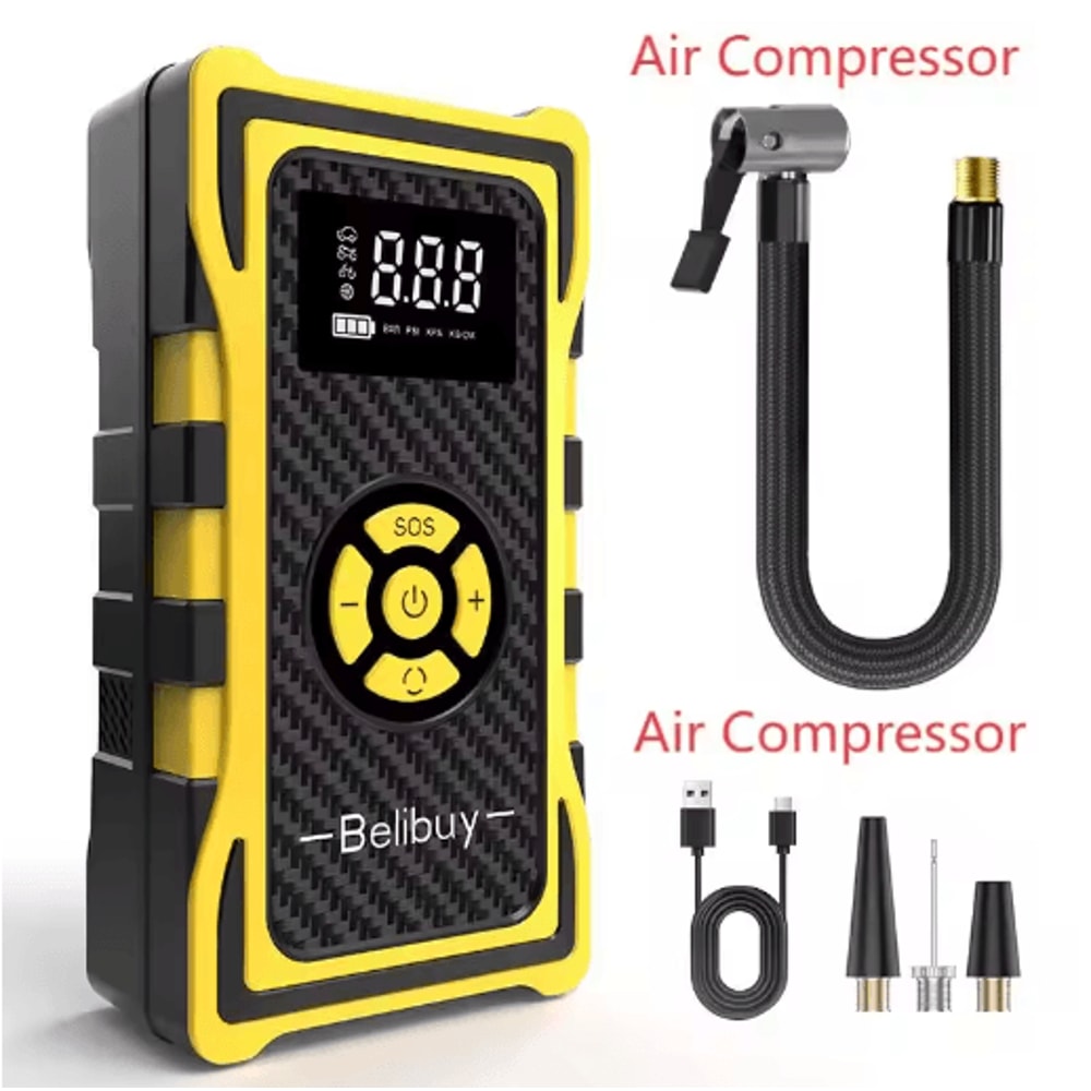 Portable 150 PSI Car Jump Starter Air Compressor Multi Function Emergency Power Kit 1