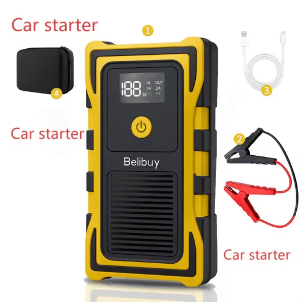 Portable 150 PSI Car Jump Starter Air Compressor Multi Function Emergency Power Kit 2